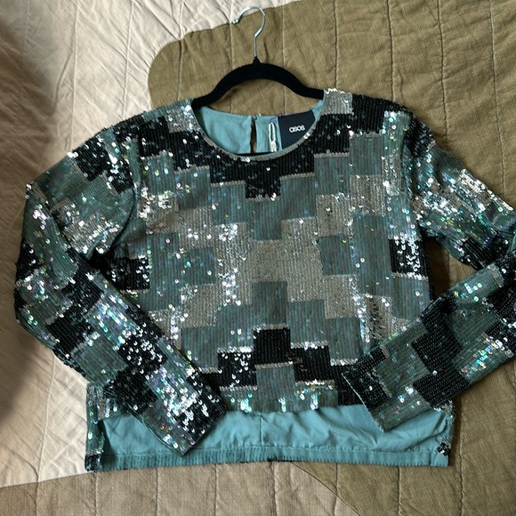 vintage ASOS Sequin top size US4 - Picture 1 of 4